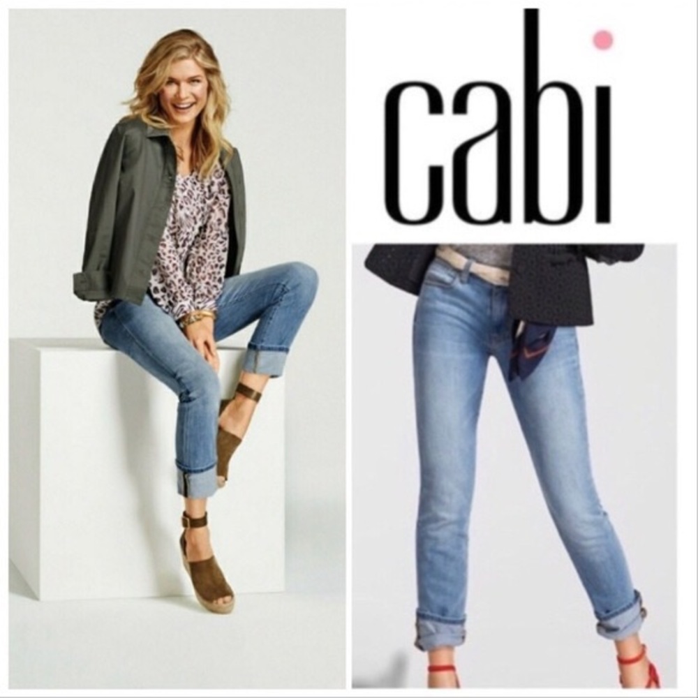 CAbi 5309 High Straight Denim Jeans Like New Condition Size 14